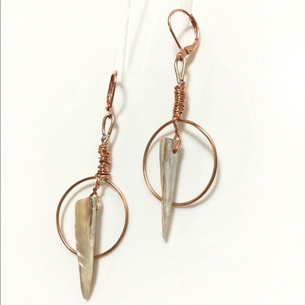 Tribal Copper Wire Wrap Earrings
